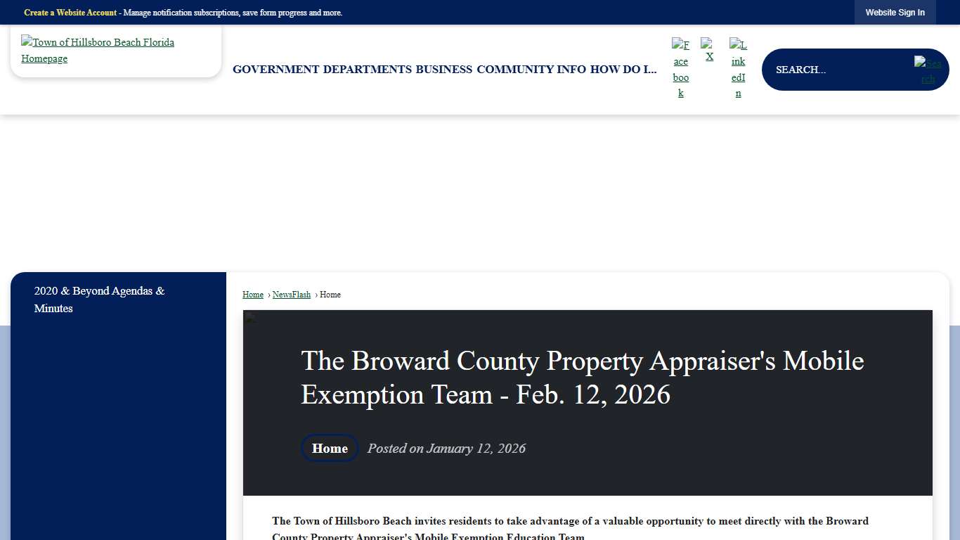 The Broward County Property Appraiser's Mobile Exemption Team - Feb. 12, 2026 • Hillsboro Beach, FL