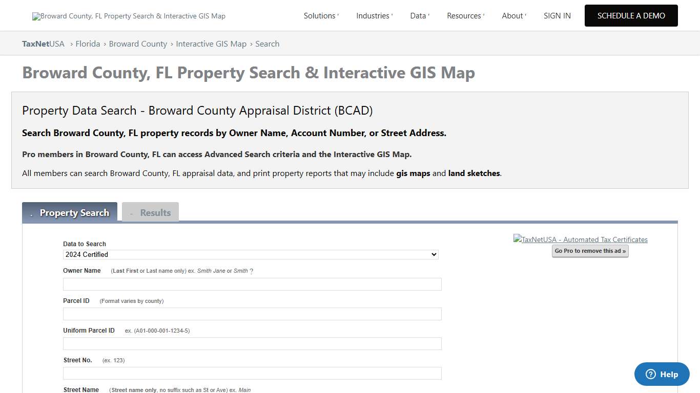 Broward County, FL Property Search & Interactive GIS Map